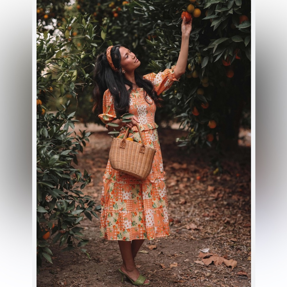JessaKae Orange Floral Maxi Dress